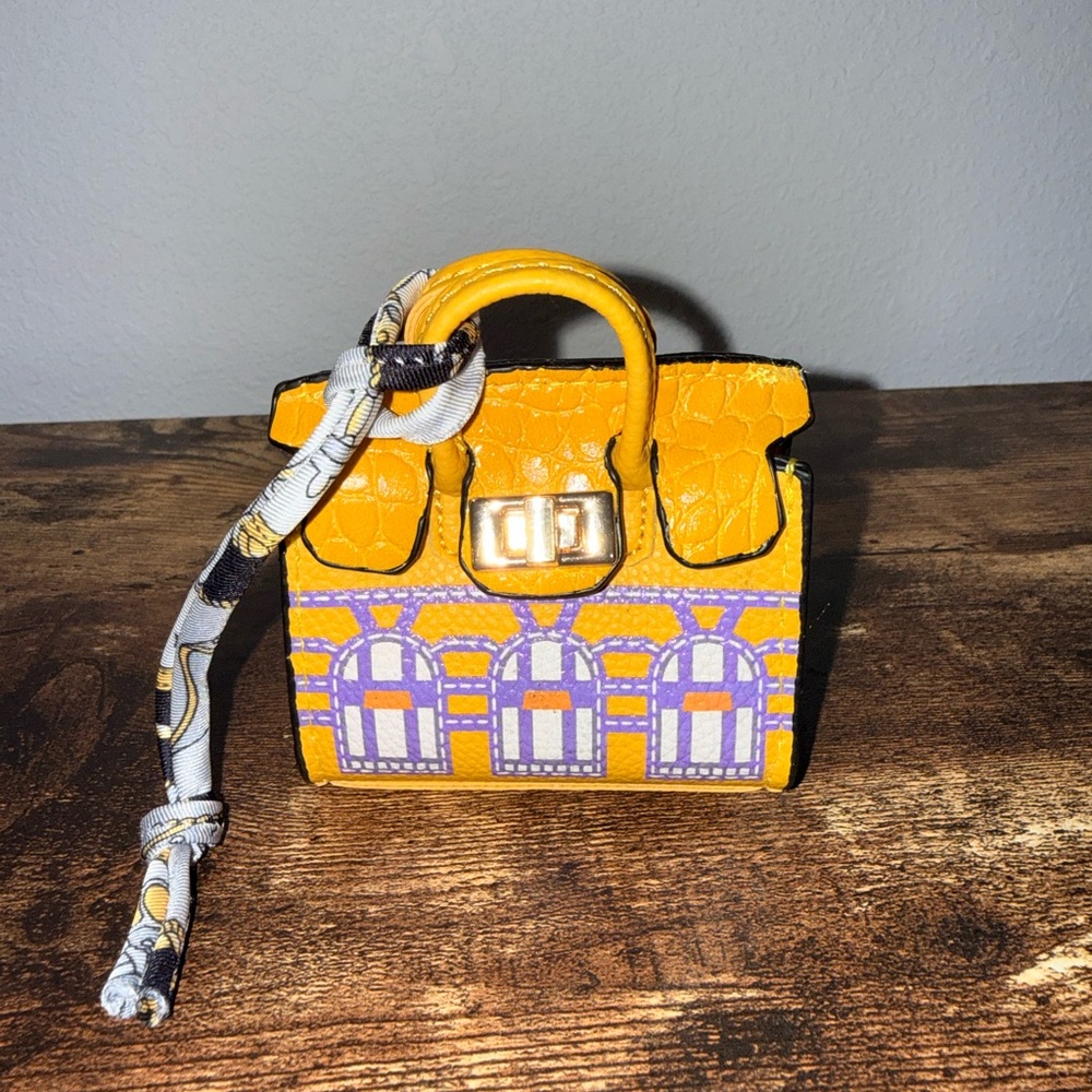 Yellow and Purple Designer Mini Bag - Yellow